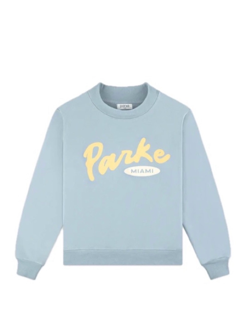 Parke Light Blue Crewneck Sweatshirt with Navy Script